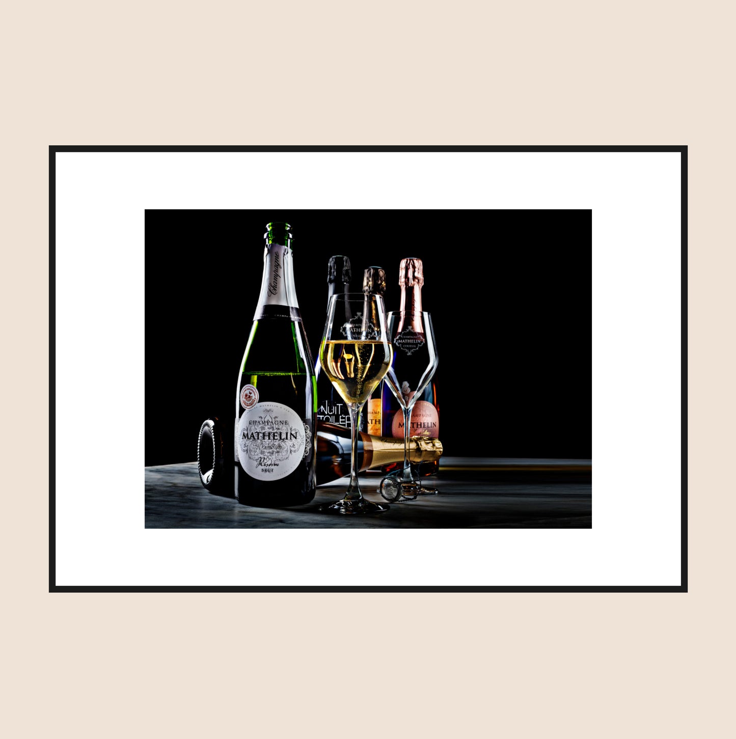 Tavla Champagne Konstfoto – Rainbow of Champagne